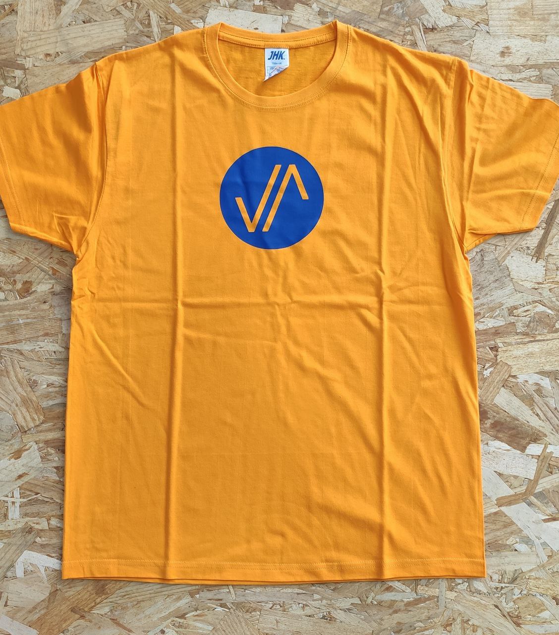 Camiseta Naranja Logo JAVAMBA Azul Oscuro