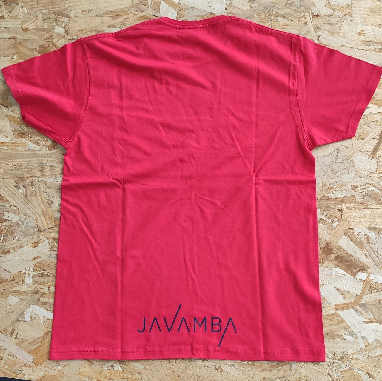 Camiseta Roja Logo JAVAMBA Azul Marino