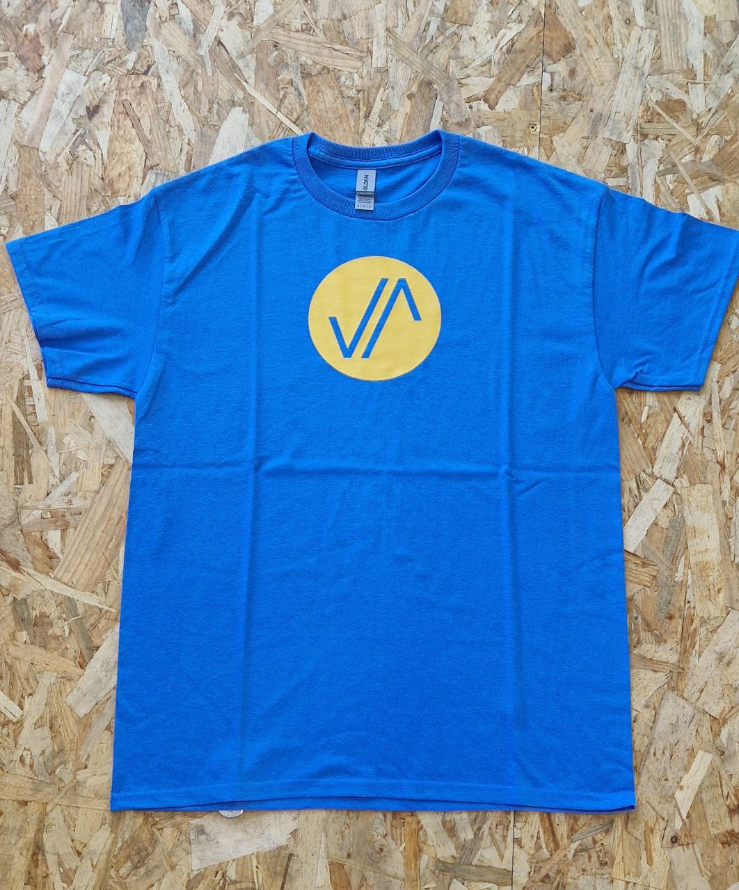 Camiseta Azul Logo JAVAMBA Naranja