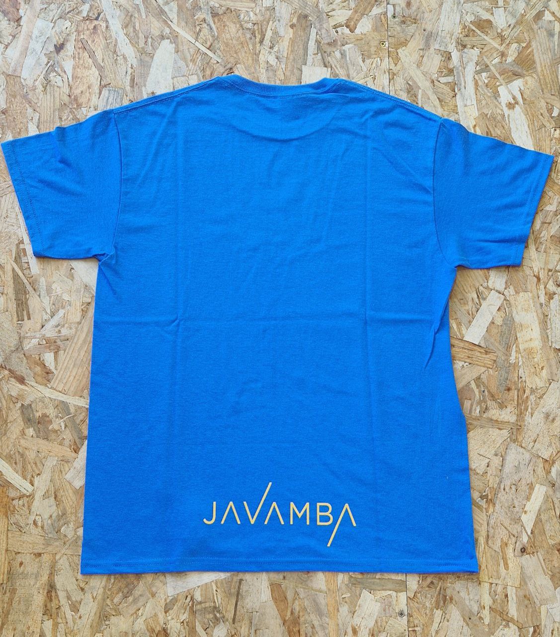 Camiseta Azul Logo JAVAMBA Naranja