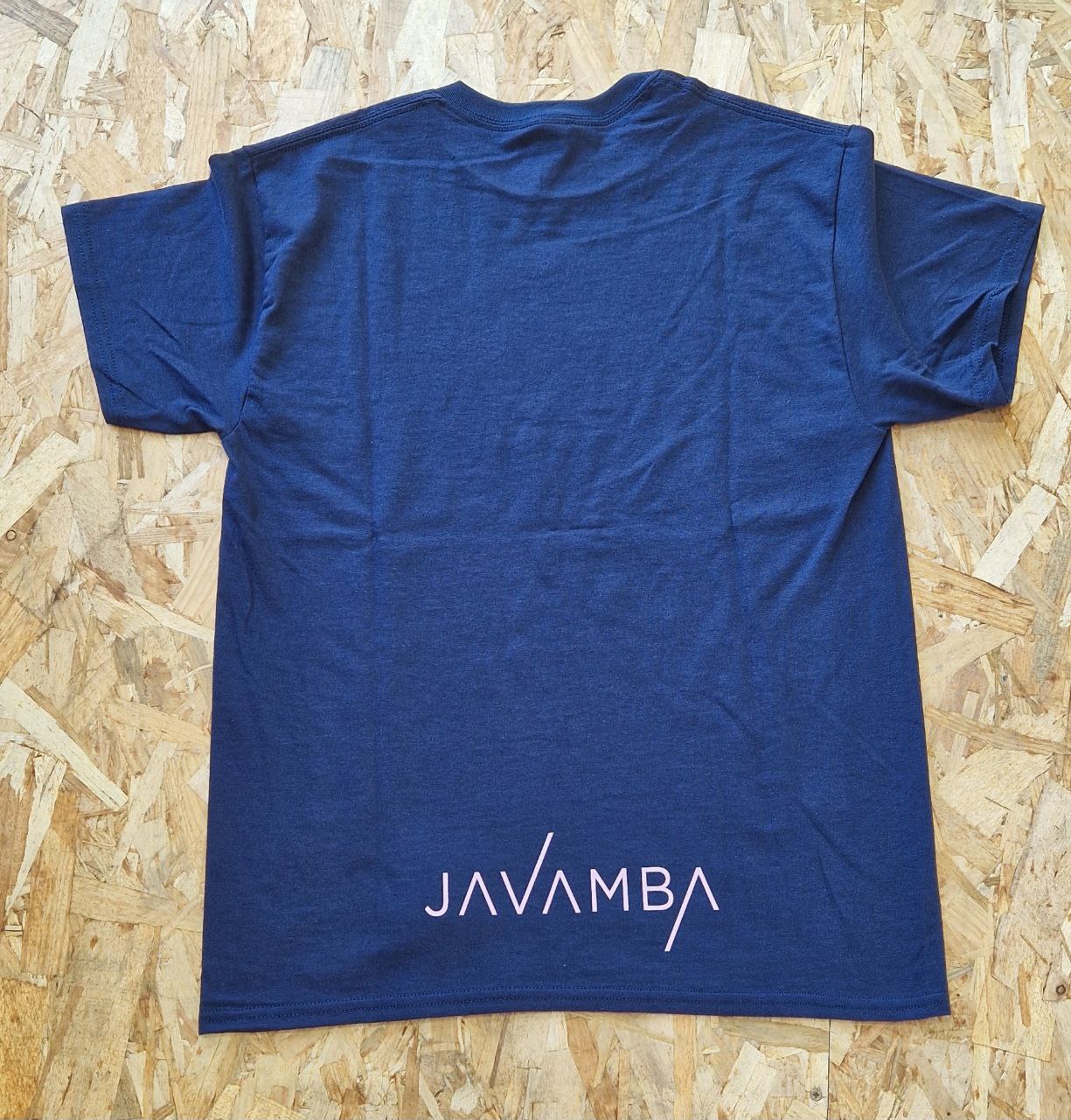 Camiseta Azul Marino Logo JAVAMBA Rosa